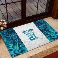 Custom New Zealand Aotearoa Rubber Doormat Maori Paua Shell Indigenous LT9 - Polynesian Pride