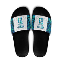 Custom New Zealand Aotearoa Slide Sandals Maori Paua Shell Indigenous LT9 Blue - Polynesian Pride
