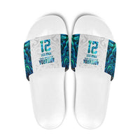Custom New Zealand Aotearoa Slide Sandals Maori Paua Shell Indigenous LT9 Blue - Polynesian Pride