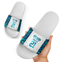 Custom New Zealand Aotearoa Slide Sandals Maori Paua Shell Indigenous LT9 - Polynesian Pride