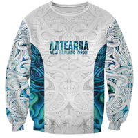 Custom New Zealand Aotearoa Sweatshirt Maori Paua Shell Indigenous LT9 Unisex Blue - Polynesian Pride