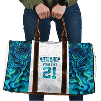 Custom New Zealand Aotearoa Travel Bag Maori Paua Shell Indigenous LT9 Blue - Polynesian Pride