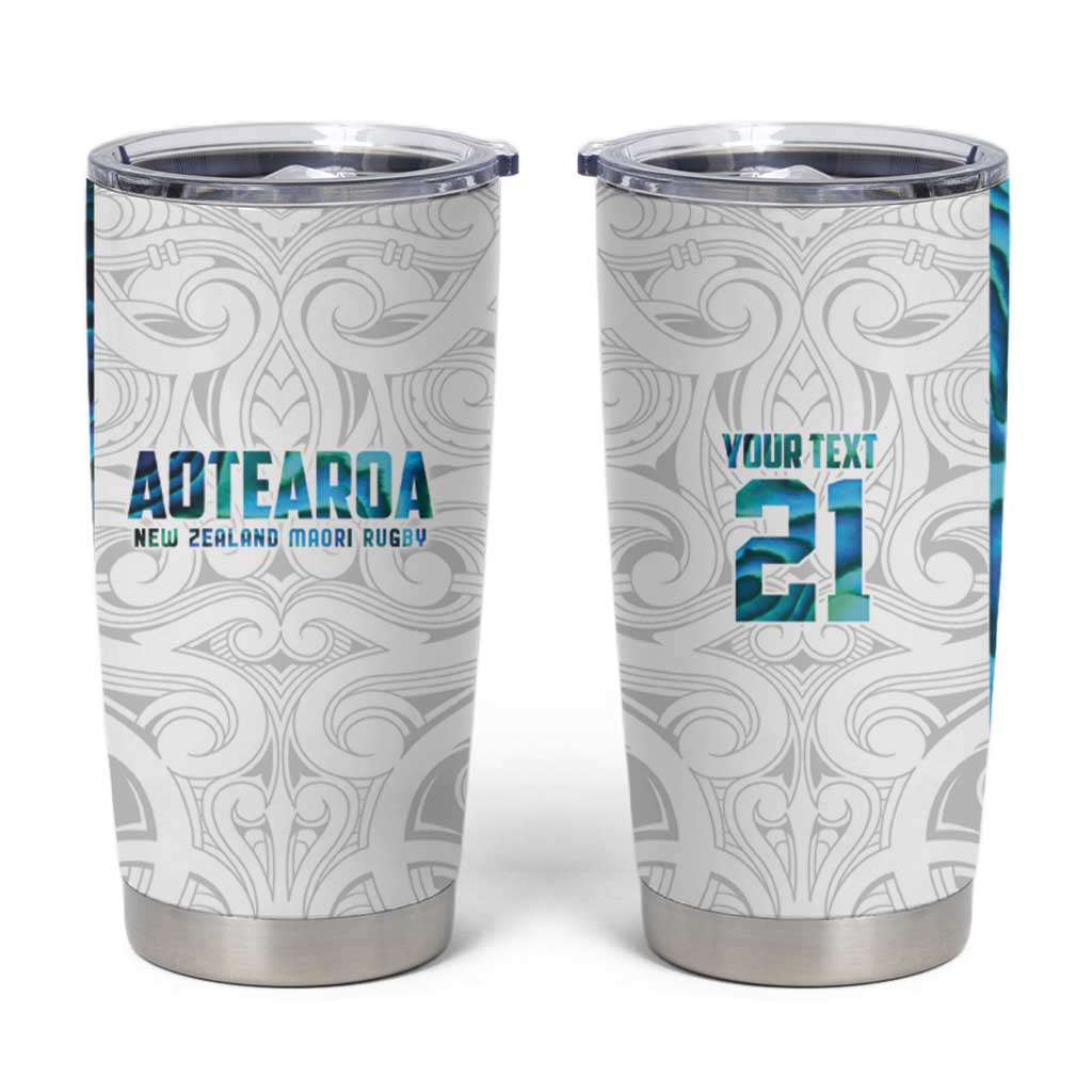 Custom New Zealand Aotearoa Tumbler Cup Maori Paua Shell Indigenous LT9 Blue - Polynesian Pride