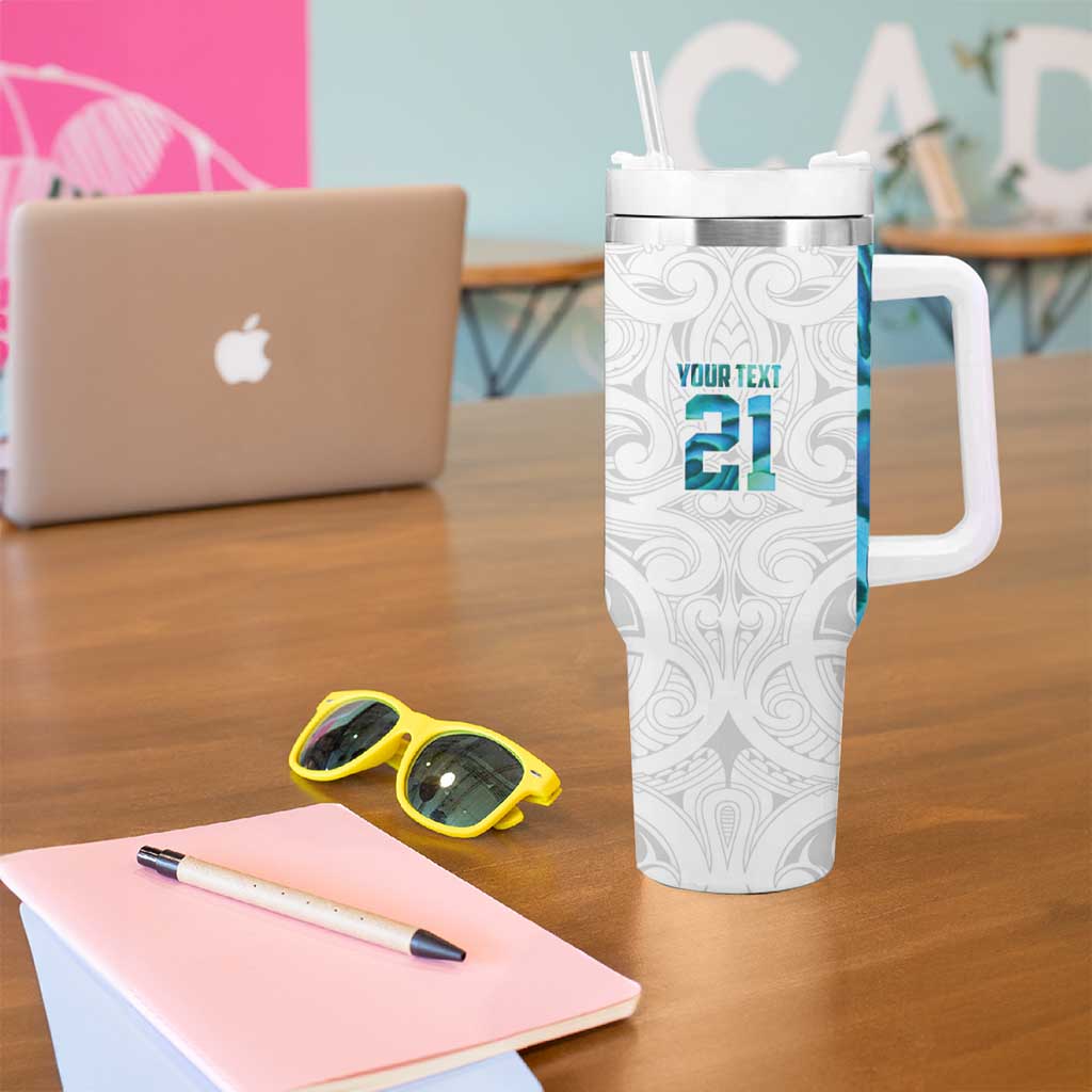 Custom New Zealand Aotearoa Tumbler With Handle Maori Paua Shell Indigenous LT9 - Polynesian Pride