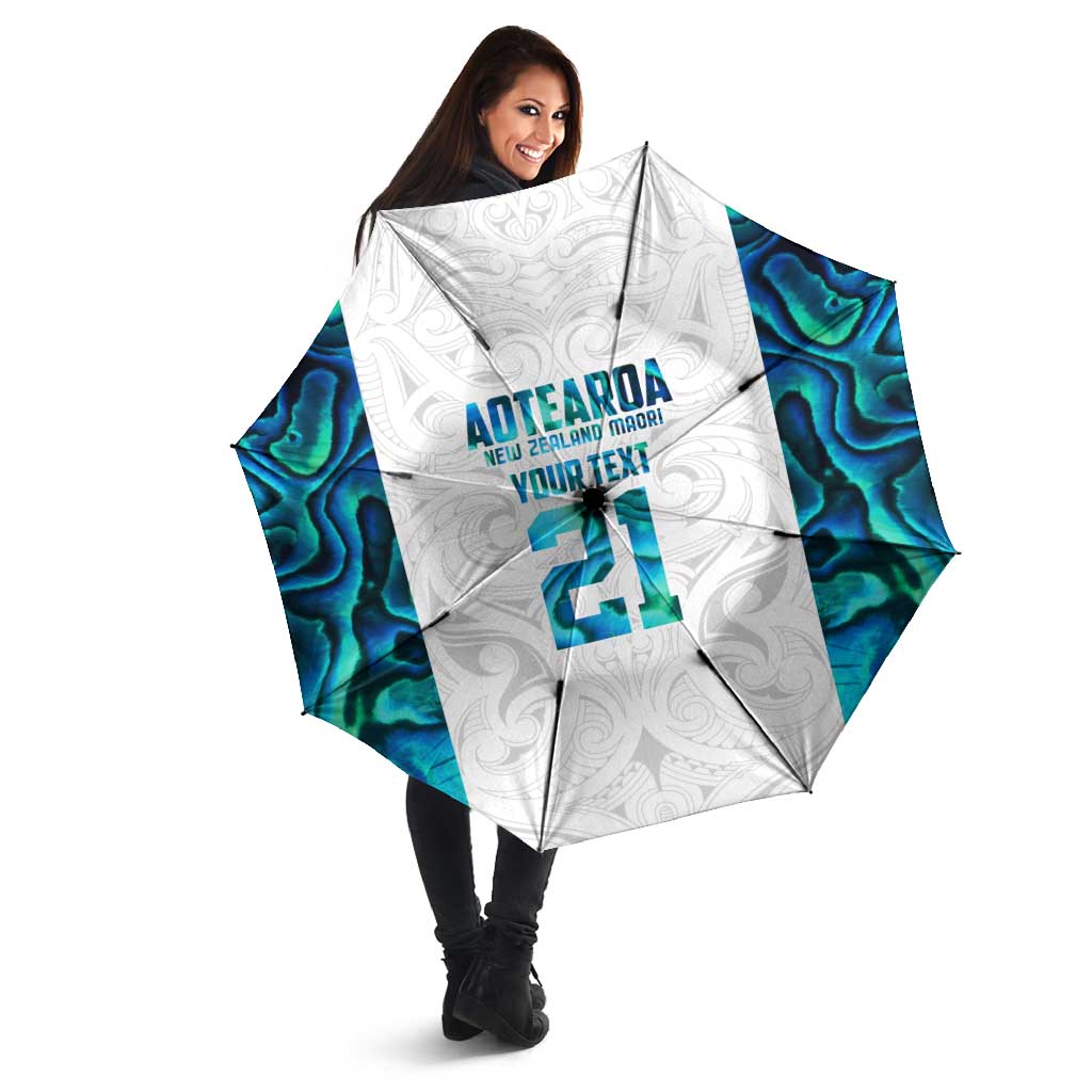 Custom New Zealand Aotearoa Umbrella Maori Paua Shell Indigenous LT9 - Polynesian Pride