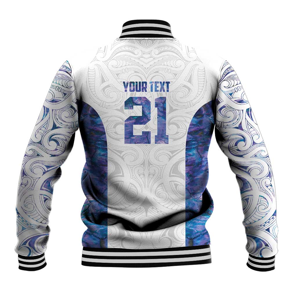 Custom New Zealand Aotearoa Baseball Jacket Purple Maori Paua Shell Indigenous LT9 - Polynesian Pride