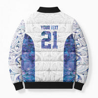 Custom New Zealand Aotearoa Bomber Puffer Jacket Purple Maori Paua Shell Indigenous LT9 - Polynesian Pride