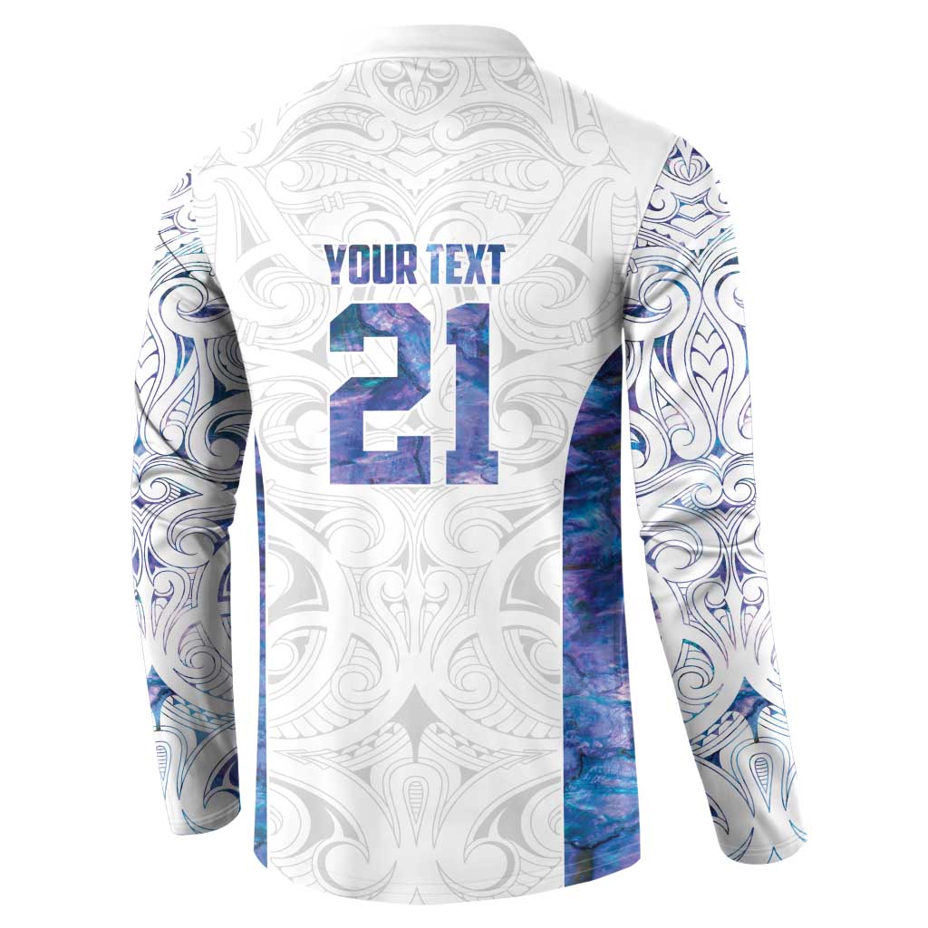 Custom New Zealand Aotearoa Button Sweatshirt Purple Maori Paua Shell Indigenous LT9 - Polynesian Pride