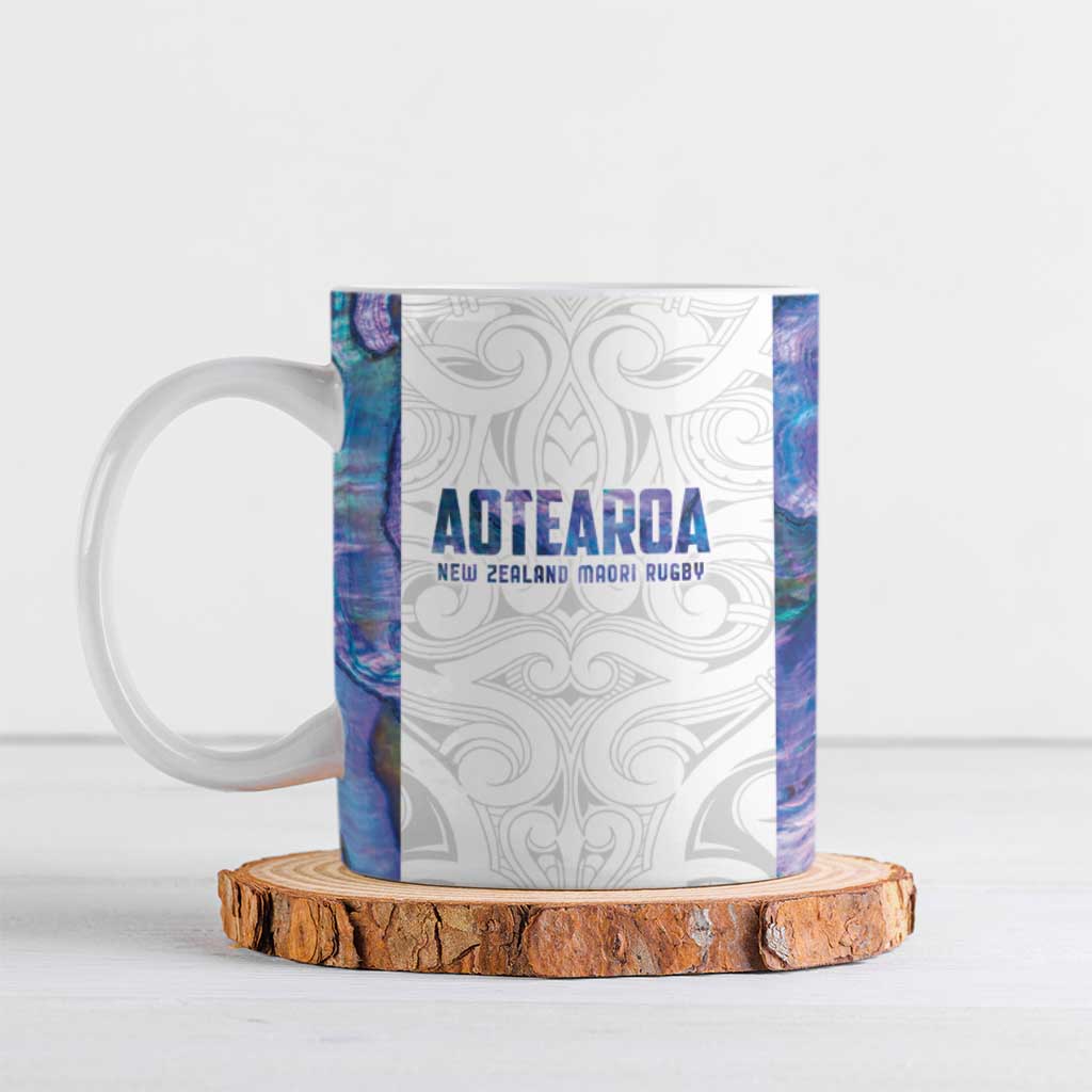 Custom New Zealand Aotearoa Ceramic Mug Purple Maori Paua Shell Indigenous LT9 Purple - Polynesian Pride