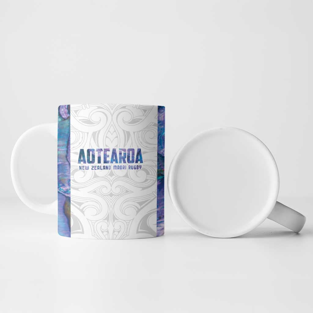 Custom New Zealand Aotearoa Ceramic Mug Purple Maori Paua Shell Indigenous LT9 - Polynesian Pride