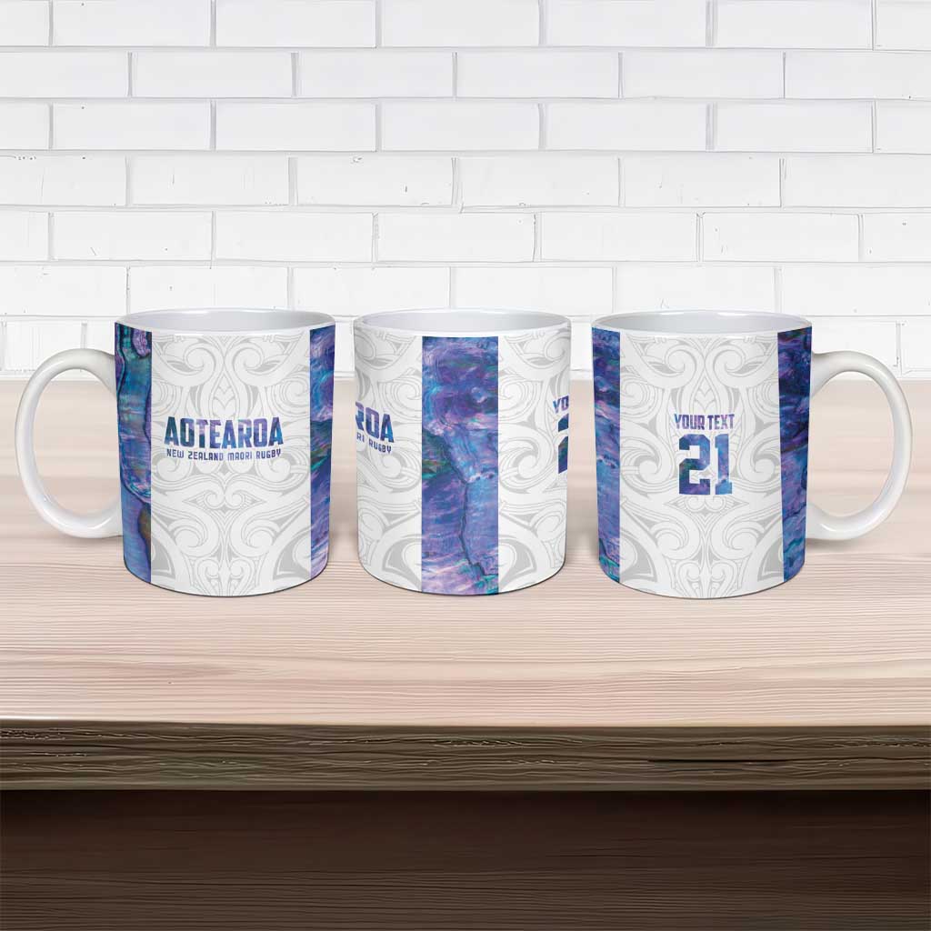 Custom New Zealand Aotearoa Ceramic Mug Purple Maori Paua Shell Indigenous LT9 - Polynesian Pride