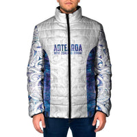 Custom New Zealand Aotearoa Padded Jacket Purple Maori Paua Shell Indigenous LT9 Men Purple - Polynesian Pride