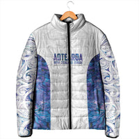 Custom New Zealand Aotearoa Padded Jacket Purple Maori Paua Shell Indigenous LT9 - Polynesian Pride