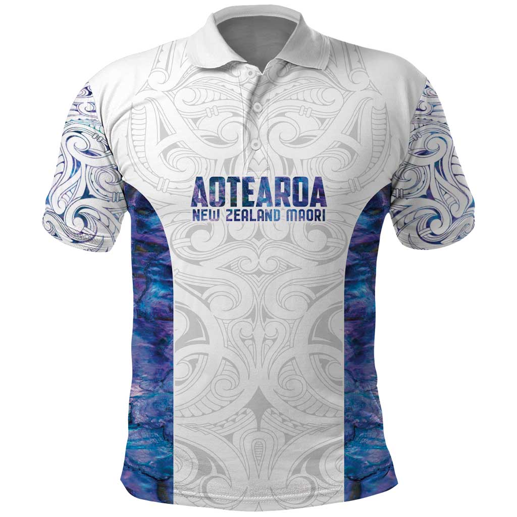 Custom New Zealand Aotearoa Polo Shirt Purple Maori Paua Shell Indigenous LT9 Purple - Polynesian Pride