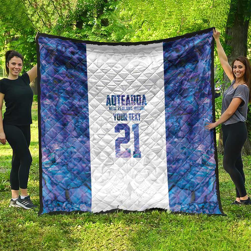 Custom New Zealand Aotearoa Quilt Purple Maori Paua Shell Indigenous LT9 - Polynesian Pride