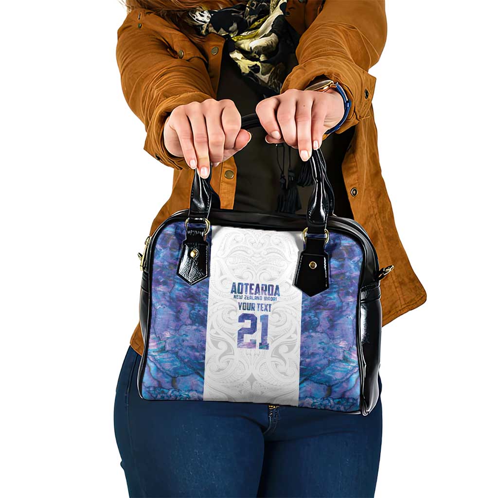 Custom New Zealand Aotearoa Shoulder Handbag Purple Maori Paua Shell Indigenous LT9 One Size Purple - Polynesian Pride