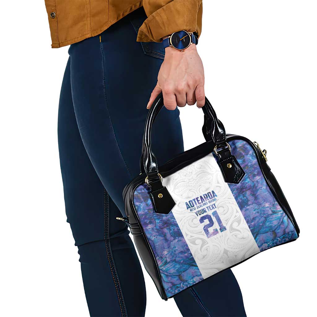 Custom New Zealand Aotearoa Shoulder Handbag Purple Maori Paua Shell Indigenous LT9 - Polynesian Pride