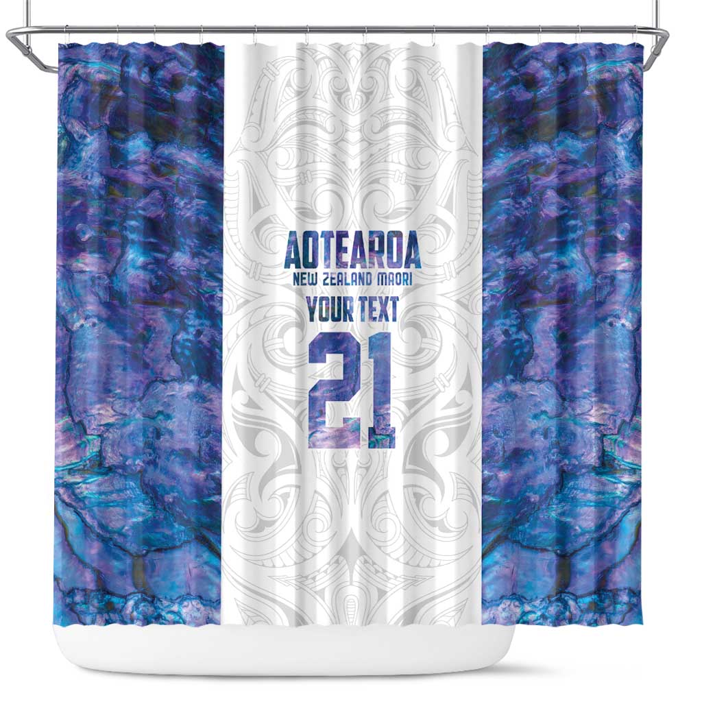 Custom New Zealand Aotearoa Shower Curtain Purple Maori Paua Shell Indigenous LT9 Purple - Polynesian Pride