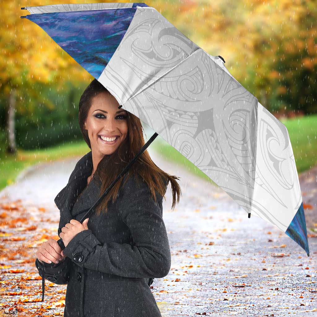 Custom New Zealand Aotearoa Umbrella Purple Maori Paua Shell Indigenous LT9 - Polynesian Pride