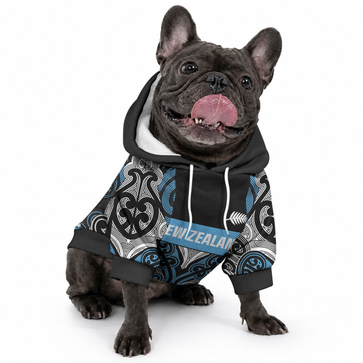 World Cricket Custom New Zealand Pet Hoodie Kia kaha nga Potae Pango LT9 - Polynesian Pride