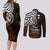 Your Matter Suicide Prevention Couples Matching Long Sleeve Bodycon Dress and Long Sleeve Button Shirts Gold Polynesian Tribal LT9 - Polynesian Pride