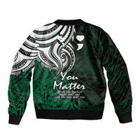 Your Matter Suicide Prevention Bomber Jacket Green Polynesian Tribal LT9 - Polynesian Pride