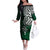 Your Matter Suicide Prevention Off The Shoulder Long Sleeve Dress Green Polynesian Tribal LT9 Women Green - Polynesian Pride