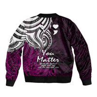 Your Matter Suicide Prevention Bomber Jacket Pink Polynesian Tribal LT9 - Polynesian Pride
