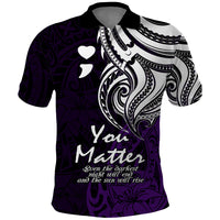 Your Matter Suicide Prevention Polo Shirt Purple Polynesian Tribal LT9 Purple - Polynesian Pride