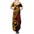 Papua New Guinea Island Summer Maxi Dress Bird of Paradise with Gold Polynesian Tribal LT9 - Polynesian Pride