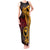 Papua New Guinea Island Tank Maxi Dress Bird of Paradise with Gold Polynesian Tribal LT9 Women Gold - Polynesian Pride