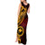 Papua New Guinea Island Tank Maxi Dress Bird of Paradise with Gold Polynesian Tribal LT9 - Polynesian Pride