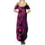 Papua New Guinea Island Summer Maxi Dress Bird of Paradise with Pink Polynesian Tribal LT9 - Polynesian Pride