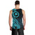 Papua New Guinea Island Men Tank Top Bird of Paradise with Aqua Polynesian Tribal LT9 - Polynesian Pride