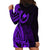 Papua New Guinea Island Hoodie Dress Bird of Paradise with Purple Polynesian Tribal LT9 - Polynesian Pride