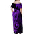 Papua New Guinea Island Off Shoulder Maxi Dress Bird of Paradise with Purple Polynesian Tribal LT9 - Polynesian Pride