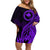 Papua New Guinea Island Off Shoulder Short Dress Bird of Paradise with Purple Polynesian Tribal LT9 Women Purple - Polynesian Pride