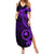 Papua New Guinea Island Summer Maxi Dress Bird of Paradise with Purple Polynesian Tribal LT9 Women Purple - Polynesian Pride