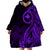 Papua New Guinea Island Wearable Blanket Hoodie Bird of Paradise with Purple Polynesian Tribal LT9 - Polynesian Pride