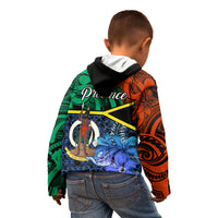 Tafea Day Kid Hoodie Vanuatu Sand Drawing With Polynesian Pattern LT9 - Polynesian Pride