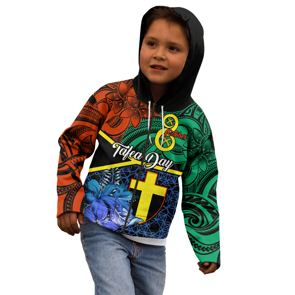 Tafea Day Kid Hoodie Vanuatu Sand Drawing With Polynesian Pattern LT9 - Polynesian Pride
