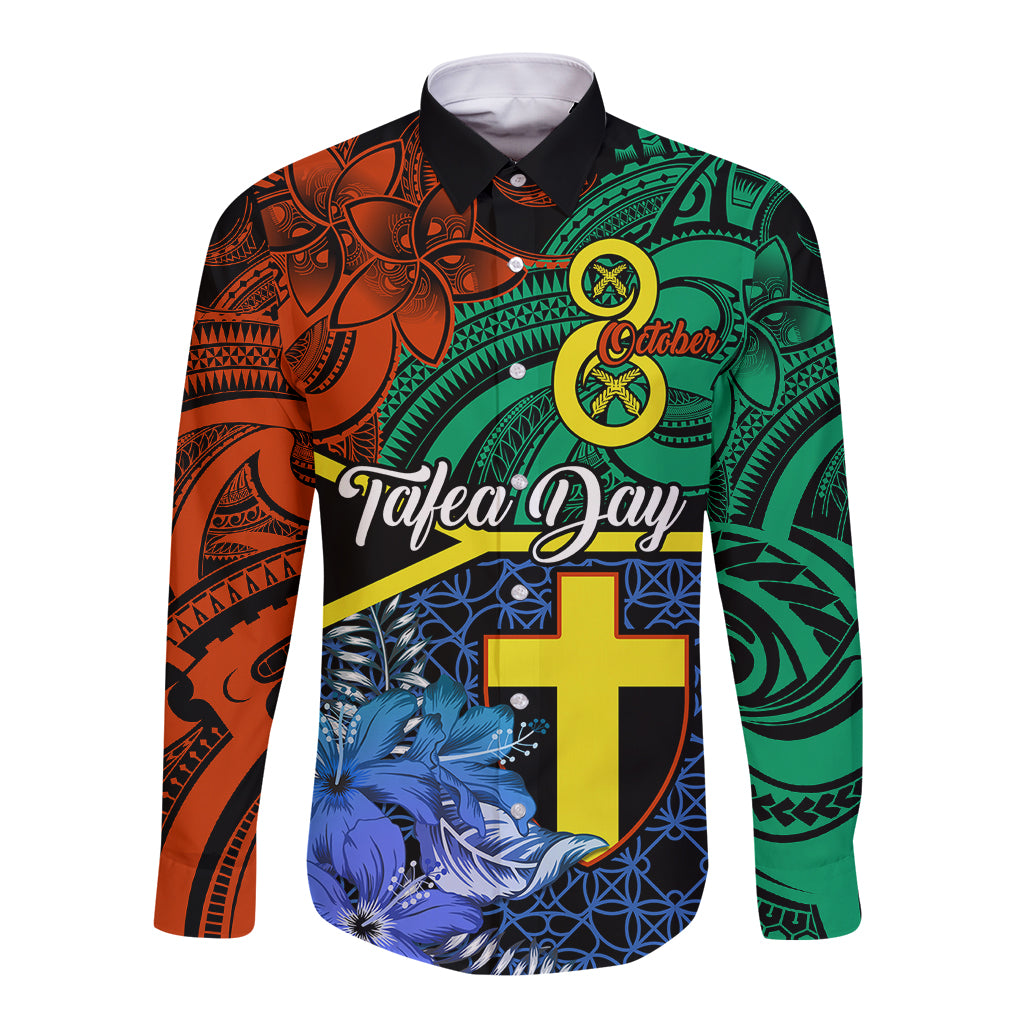 Tafea Day Long Sleeve Button Shirt Vanuatu Sand Drawing With Polynesian Pattern LT9 Unisex Blue - Polynesian Pride