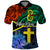 Tafea Day Polo Shirt Vanuatu Sand Drawing With Polynesian Pattern LT9 Blue - Polynesian Pride