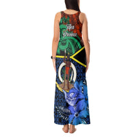 Tafea Day Tank Maxi Dress Vanuatu Sand Drawing With Polynesian Pattern LT9 - Polynesian Pride