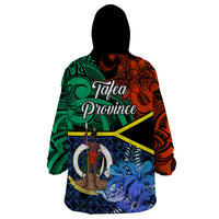 Tafea Day Wearable Blanket Hoodie Vanuatu Sand Drawing With Polynesian Pattern LT9 - Polynesian Pride