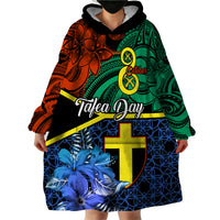 Tafea Day Wearable Blanket Hoodie Vanuatu Sand Drawing With Polynesian Pattern LT9 - Polynesian Pride