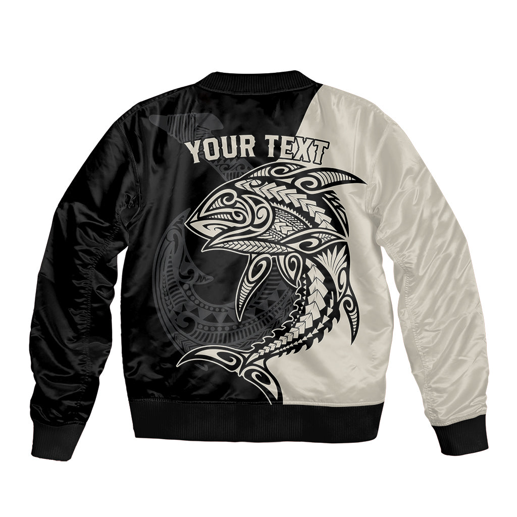 Personalised Polynesia Fishing Bomber Jacket With Maori Hei Matau Fish Hook Gold Art LT9 - Polynesian Pride