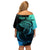 personalised-polynesia-fishing-family-matching-off-shoulder-short-dress-and-hawaiian-shirt-with-maori-hei-matau-fish-hook-turquoise-art