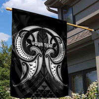Maori Rugby Custom Ngaru Mangopare Garden Flag Black Whetu Niho Taniwha Motif LT9 - Polynesian Pride