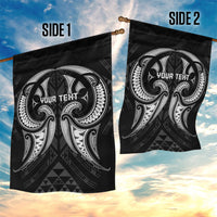 Maori Rugby Custom Ngaru Mangopare Garden Flag Black Whetu Niho Taniwha Motif LT9 - Polynesian Pride